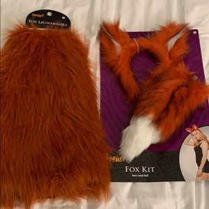 Brand new Fox ears, tail, and leg warmers